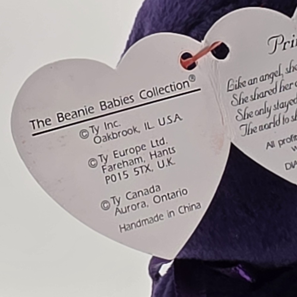 Ty Beanie Baby Princess Diana Bear 1997 Retired Purple Teddy Bear PE Pellets - Picture 10 of 15